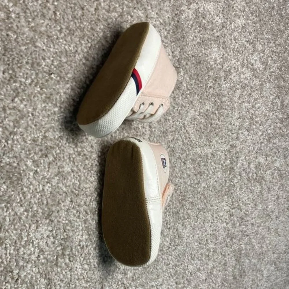 Pro-Keds Infant Canvas High-Top Sneakers Pink/White With Striped Soles